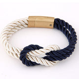 Magnetic Clasp Bow Charm Leather Bracelet