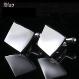 French cufflinks Enamel Square black