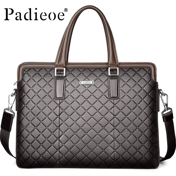 Padieoe Genuine Leather Male Briefcase