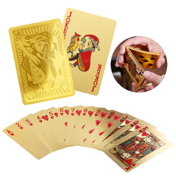 Plastic Gold Poker Cards