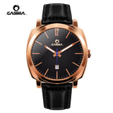 Rose Gold Quartz Men Watch Leather Strap