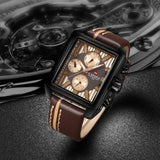 NAVIFORCE Luxury Genuine Leather Quartz Men Watch