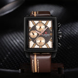 NAVIFORCE Luxury Genuine Leather Quartz Men Watch