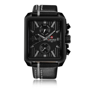 NAVIFORCE Luxury Genuine Leather Quartz Men Watch