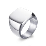 Vnox Smooth Men's Black Rock Ring