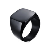 Vnox Smooth Men's Black Rock Ring