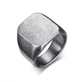 Vnox Smooth Men's Black Rock Ring