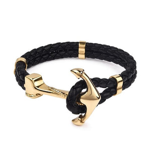 Dragon Silver Gold Anchor Bracelet